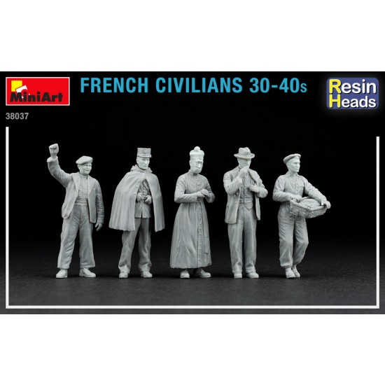 1/35 French Civilians 1930-40s (5 figures w/resin heads) 1/35 French Civilians 1930-40s (5 figures w/resin heads)