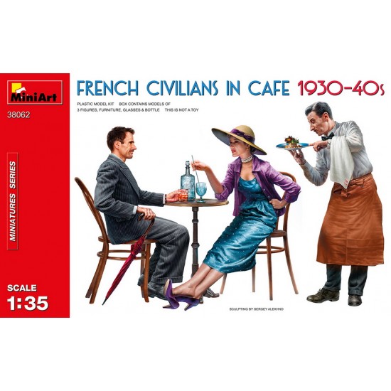 1/35 French Civilians in Cafe 1930-40s (3 figures & accessories) 1/35 French Civilians in Cafe 1930-40s (3 figures & accessories)
