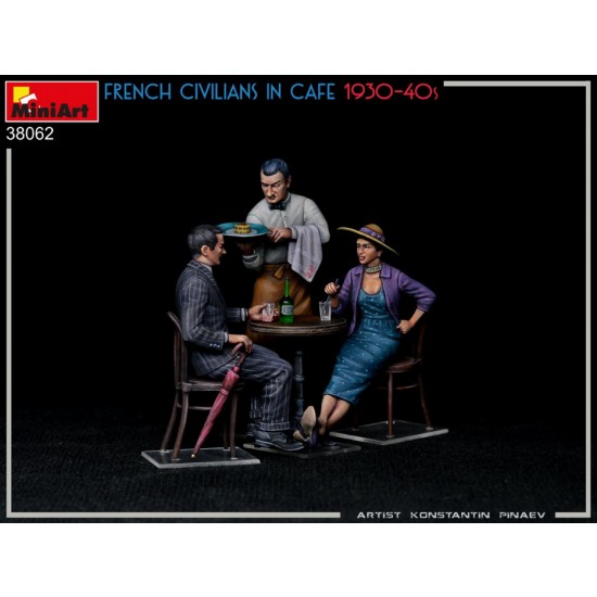1/35 French Civilians in Cafe 1930-40s (3 figures & accessories) 1/35 French Civilians in Cafe 1930-40s (3 figures & accessories)
