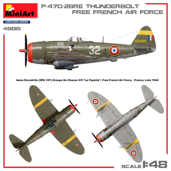 1/48 Free French Air Force Republic P-47D-28RE Thunderbolt Basic Kit 1/48 Free French Air Force Republic P-47D-28RE Thunderbolt Basic Kit