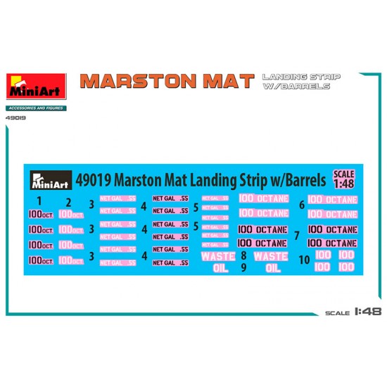 1/48 Marston Mat Landing Strip with Barrels 1/48 Marston Mat Landing Strip with Barrels
