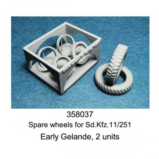 1/35 SdKfz.11/251 Spare Wheels Early (gelande pattern) 1/35 SdKfz.11/251 Spare Wheels Early (gelande pattern)