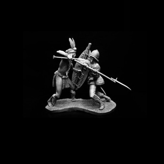 120mm Zulu Warrior and British Colour Sergeant, Rorkes Drift (2 figures w/diorama) 120mm Zulu Warrior and British Colour Sergeant, Rorkes Drift (2 figures w/diorama)