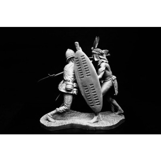 120mm Zulu Warrior and British Colour Sergeant, Rorkes Drift (2 figures w/diorama) 120mm Zulu Warrior and British Colour Sergeant, Rorkes Drift (2 figures w/diorama)