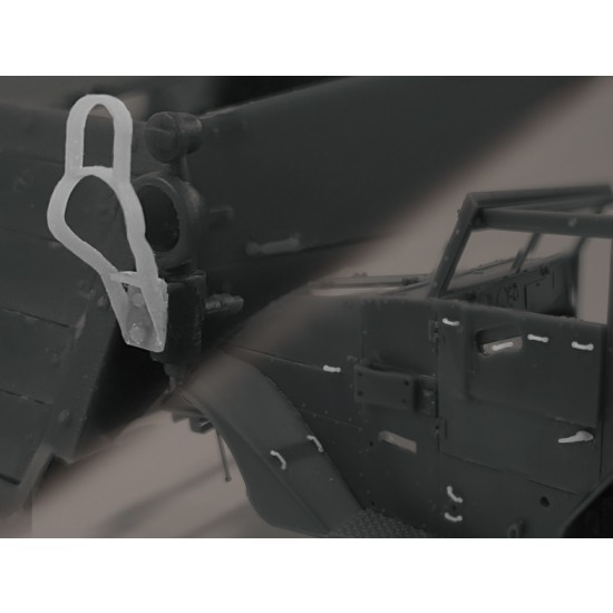 1/35 M3/M16 Half-Track Light Guard, Door Handle & Strap Holder 1/35 M3/M16 Half-Track Light Guard, Door Handle & Strap Holder