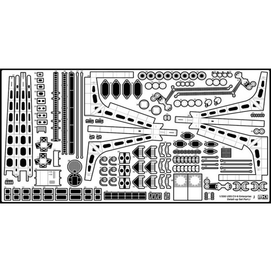 1/200 USS CV-6 Enterprise DX Detail Set w/Full Wooden Deck for Trumpeter 1/200 USS CV-6 Enterprise DX Detail Set w/Full Wooden Deck for Trumpeter