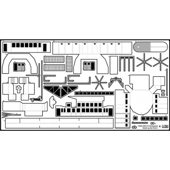 1/200 USS CV-6 Enterprise DX Detail Set w/Full Wooden Deck for Trumpeter 1/200 USS CV-6 Enterprise DX Detail Set w/Full Wooden Deck for Trumpeter