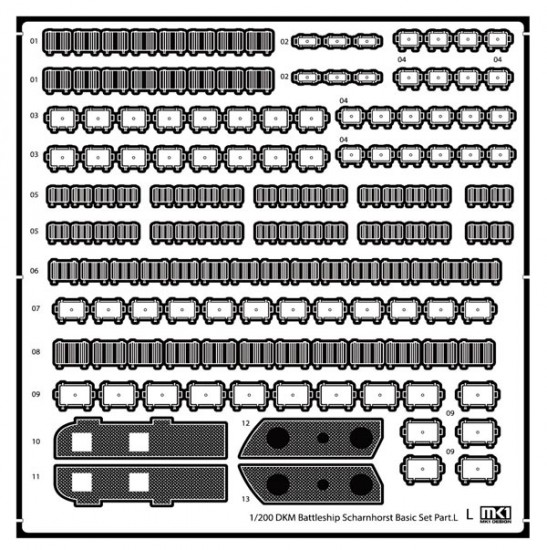 1/200 DKM Scharnhorst DX Pack for Trumpeter kits 1/200 DKM Scharnhorst DX Pack for Trumpeter kits