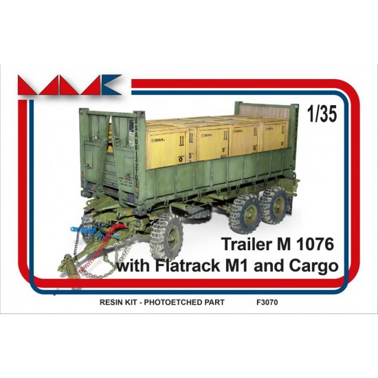 1/35 M1076 Trailer with Flatrack M1 & Four Boxes Cargo (resin) 1/35 M1076 Trailer with Flatrack M1 & Four Boxes Cargo (resin)