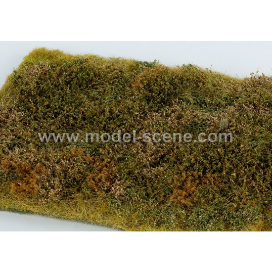 [Premium Line] Grass Mat - Wild Area w/Bushes, Late Summer (Size: 18x28cm / 7x11)