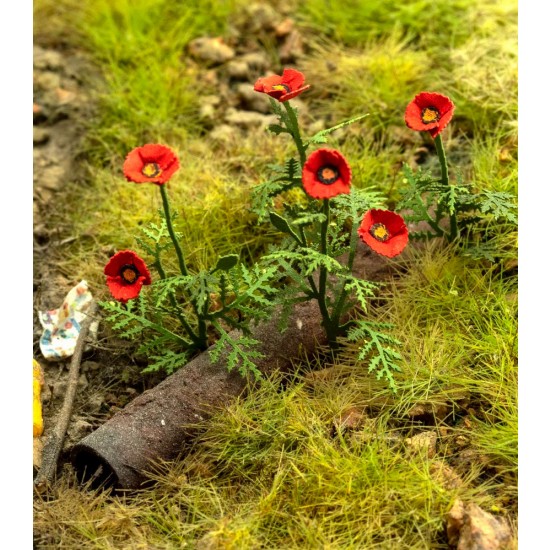 1/35, 1/32 Poppies Mini Flowers 1/35, 1/32 Poppies Mini Flowers