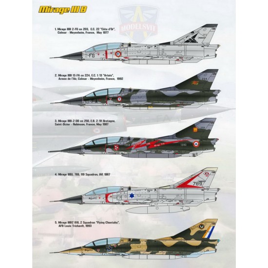 1/72 Dassault Mirage IIIB Operational Trainer (5 camo schemes) 1/72 Dassault Mirage IIIB Operational Trainer (5 camo schemes)