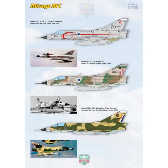 1/72 Dassault Mirage IIIC All-weather Interceptor (6 camo schemes) 1/72 Dassault Mirage IIIC All-weather Interceptor (6 camo schemes)