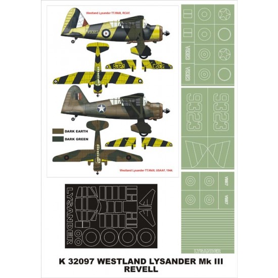 1/32 Lysander III Paint Mask Vol.2 for Revell (Canopy Masks + Insignia Masks) 1/32 Lysander III Paint Mask Vol.2 for Revell (Canopy Masks + Insignia Masks)