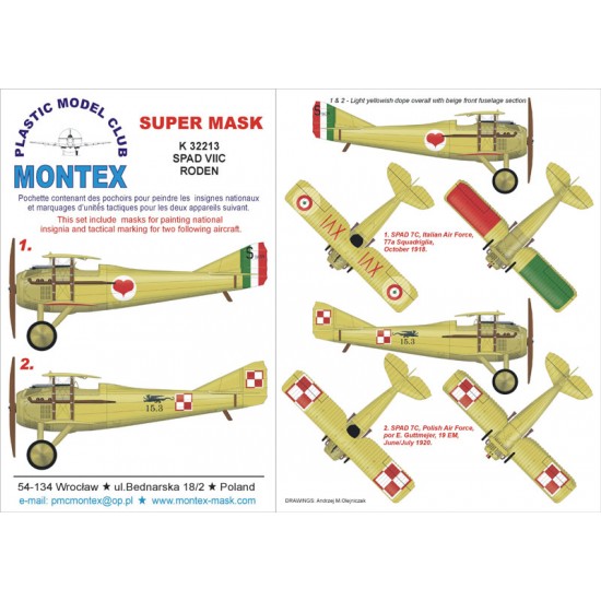 1/32 SPAD 7c Paint Mask Vol.1 for Roden (Insignia Masks) 1/32 SPAD 7c Paint Mask Vol.1 for Roden (Insignia Masks)