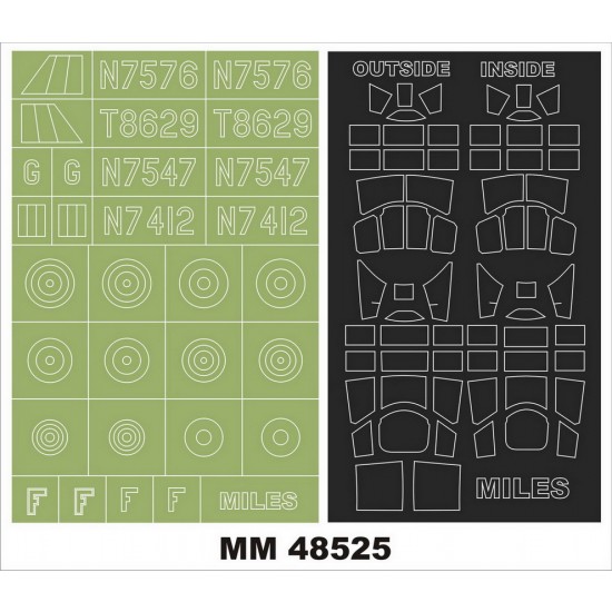 1/48 Miles Master I Paint Masking for Dora Wings kit 48032 (2 canopy & 1 insignia masks) 1/48 Miles Master I Paint Masking for Dora Wings kit 48032 (2 canopy & 1 insignia masks)