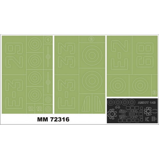 1/72 Amiot 143 Paint Masks for Heller Kit #80390 (Canopy + Insignia Masks) 1/72 Amiot 143 Paint Masks for Heller Kit #80390 (Canopy + Insignia Masks)