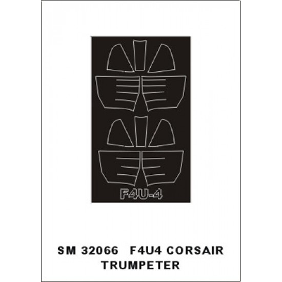 1/32 F4U4 Corsair Paint Mask for Trumpeter kit (outside-inside) 1/32 F4U4 Corsair Paint Mask for Trumpeter kit (outside-inside)