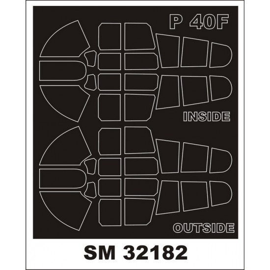 1/32 Curtiss P-40F Warhawk Paint Masks for Trumpeter Kit (Outside & Inside) 1/32 Curtiss P-40F Warhawk Paint Masks for Trumpeter Kit (Outside & Inside)