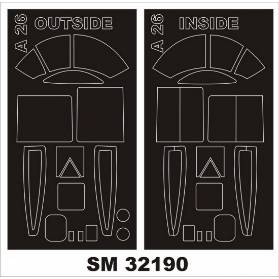 1/32 Douglas A-26 Invader Paint Masking for HobbyBoss kits (outside-inside) 1/32 Douglas A-26 Invader Paint Masking for HobbyBoss kits (outside-inside)