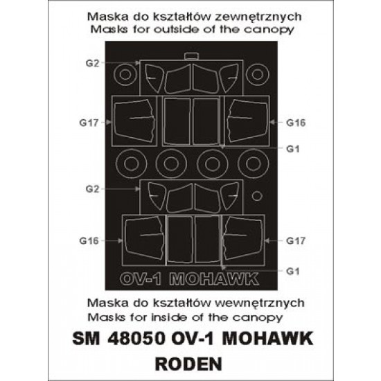 1/48 OV-1 Mohawk Paint Mask for Roden kit (outside-inside) 1/48 OV-1 Mohawk Paint Mask for Roden kit (outside-inside)