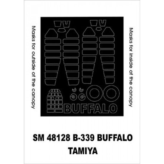 1/48 B-339 Buffalo Paint Mask for Tamiya kit (outside-inside) 1/48 B-339 Buffalo Paint Mask for Tamiya kit (outside-inside)