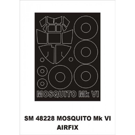 1/48 D.H. Mosquito Mk.VI Paint Mask for Airfix kit (outside) 1/48 D.H. Mosquito Mk.VI Paint Mask for Airfix kit (outside)