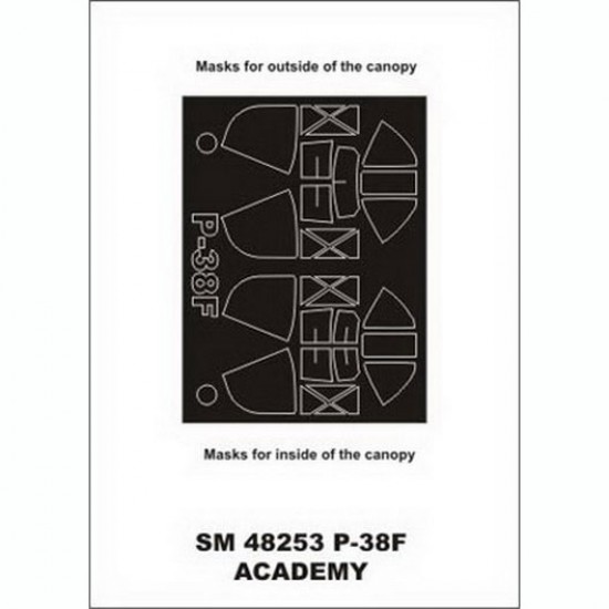 1/48 P-38F Paint Mask for Academy kit (outside-inside) 1/48 P-38F Paint Mask for Academy kit (outside-inside)