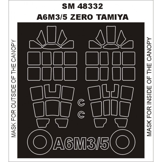 1/48 A6M3/3a/5 Zero Paint Mask for Tamiya kit (outside-inside) 1/48 A6M3/3a/5 Zero Paint Mask for Tamiya kit (outside-inside)