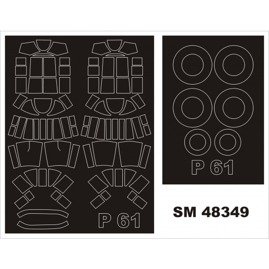 1/48 Northrop P-61A Black Widow Paint Mask for Great Wall Hobby kit (outside,inside) 1/48 Northrop P-61A Black Widow Paint Mask for Great Wall Hobby kit (outside,inside)