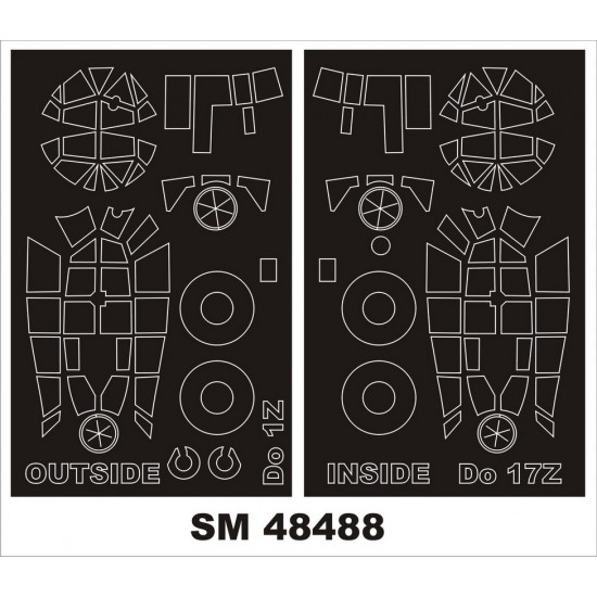 1/48 Dornier Do-17Z Paint Masks for ICM Kit (Outside & Inside) 1/48 Dornier Do-17Z Paint Masks for ICM Kit (Outside & Inside)