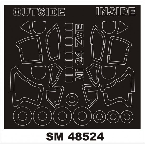1/48 Mil Mi-24 Paint Masking for Zvezda kits (outside, inside) 1/48 Mil Mi-24 Paint Masking for Zvezda kits (outside, inside)