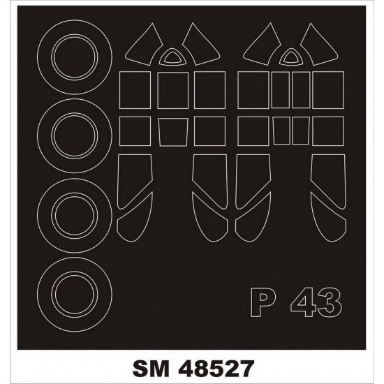 1/48 Republic P-43 Lancer Paint Masking for Dora Wings kits (outside, inside) 1/48 Republic P-43 Lancer Paint Masking for Dora Wings kits (outside, inside)