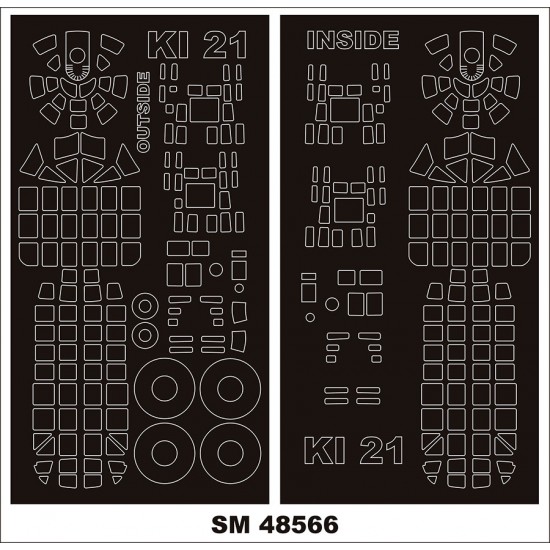 1/48 Ki-21 Canopy Masks (outside and inside) for ICM kits 1/48 Ki-21 Canopy Masks (outside and inside) for ICM kits