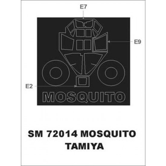 1/72 de Havilland Mosquito Paint Mask for Tamiya kit (outside) 1/72 de Havilland Mosquito Paint Mask for Tamiya kit (outside)