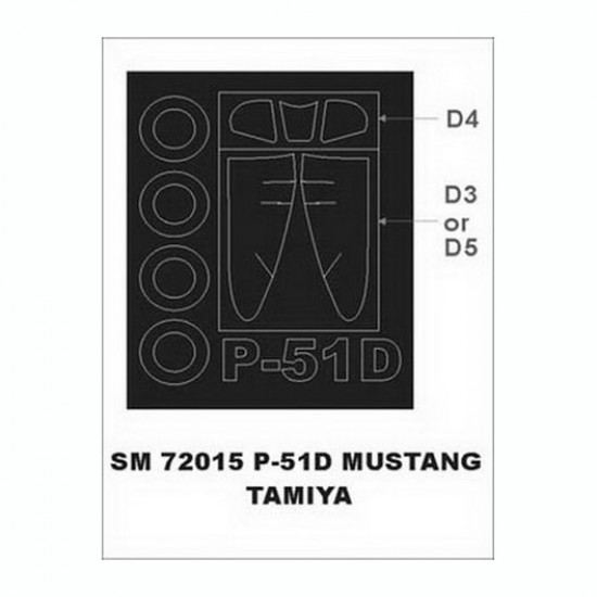 1/72 North American P-51D Mustang Paint Mask for Tamiya kit (outside) 1/72 North American P-51D Mustang Paint Mask for Tamiya kit (outside)