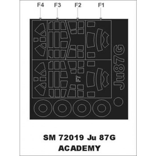 1/72 Junkers Ju 87G Paint Mask for Academy kit (outside) 1/72 Junkers Ju 87G Paint Mask for Academy kit (outside)