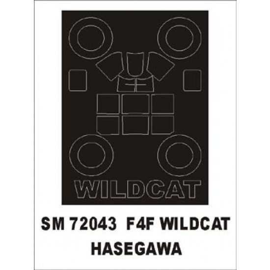 1/72 Grumman F4F Wildcat Paint Mask for Hasegawa kit (outside) 1/72 Grumman F4F Wildcat Paint Mask for Hasegawa kit (outside)
