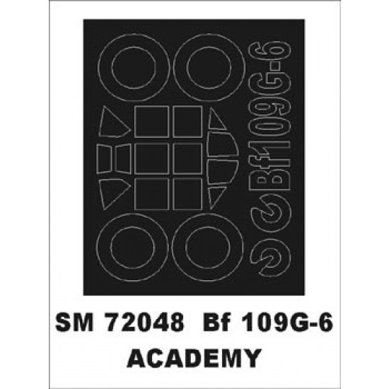 1/72 Messerschmitt Bf-109G-6 Paint Mask for Academy kit (outside) 1/72 Messerschmitt Bf-109G-6 Paint Mask for Academy kit (outside)