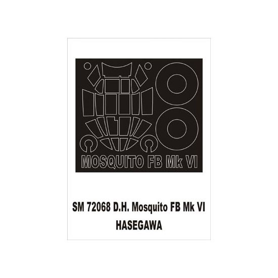 1/72 de Havilland Mosquito Paint Mask for Hasegawa kit (outside) 1/72 de Havilland Mosquito Paint Mask for Hasegawa kit (outside)