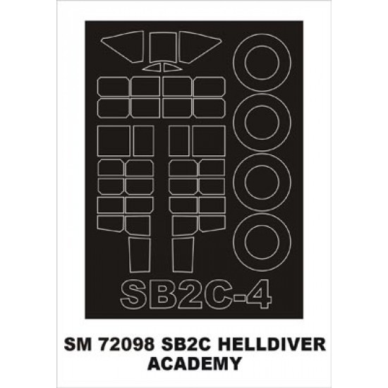 1/72 Curtiss SB2C Helldiver Paint Mask for Academy kit (outside) 1/72 Curtiss SB2C Helldiver Paint Mask for Academy kit (outside)