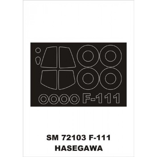 1/72 F-111 Aardvark Paint Mask for Hasegawa kit (outside) 1/72 F-111 Aardvark Paint Mask for Hasegawa kit (outside)