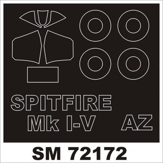 1/72 Supermarine Spitfire Mk.I-V Paint Mask for AZ Model kit (outside) 1/72 Supermarine Spitfire Mk.I-V Paint Mask for AZ Model kit (outside)