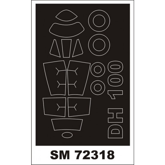 1/72 de Havilland DH 100 Vampire Paint Masks for Special Hobby Kit (Outside) 1/72 de Havilland DH 100 Vampire Paint Masks for Special Hobby Kit (Outside)