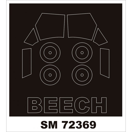 1/72 Beech Traveler Canopy Masks (outside) for AZ-MODEL 1/72 Beech Traveler Canopy Masks (outside) for AZ-MODEL