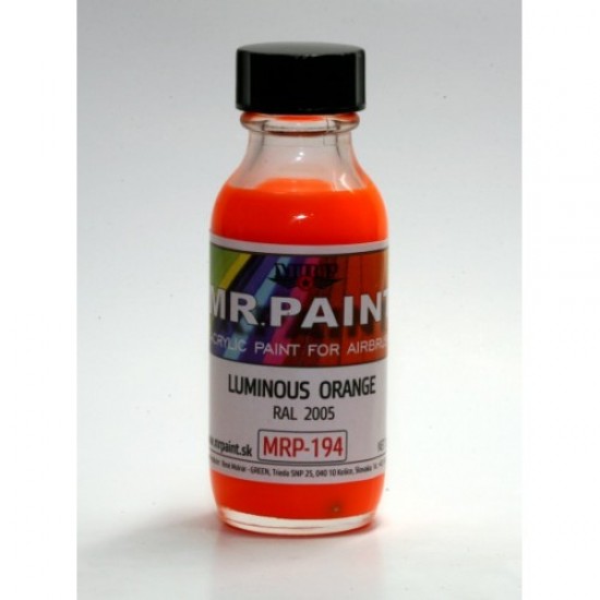 Acrylic Lacquer Paint - Luminous Orange (RAL 2005) 30ml Acrylic Lacquer Paint - Luminous Orange (RAL 2005) 30ml