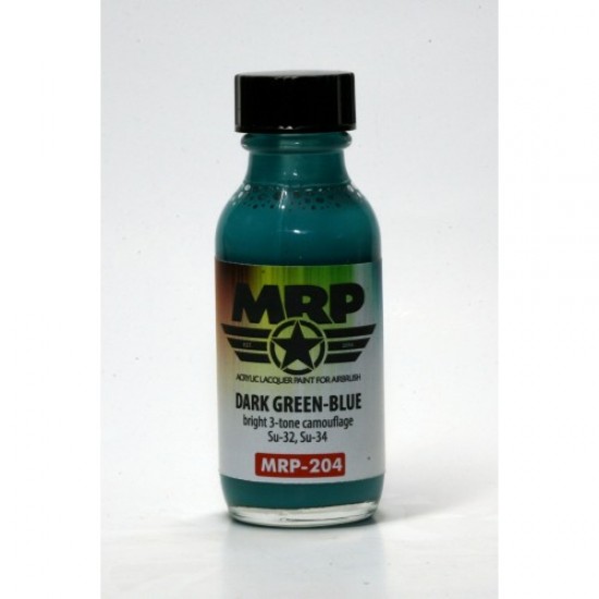 Acrylic Lacquer Paint - Dark Green-Blue for Sukhoi Su-32/Su-34 (30ml) Acrylic Lacquer Paint - Dark Green-Blue for Sukhoi Su-32/Su-34 (30ml)