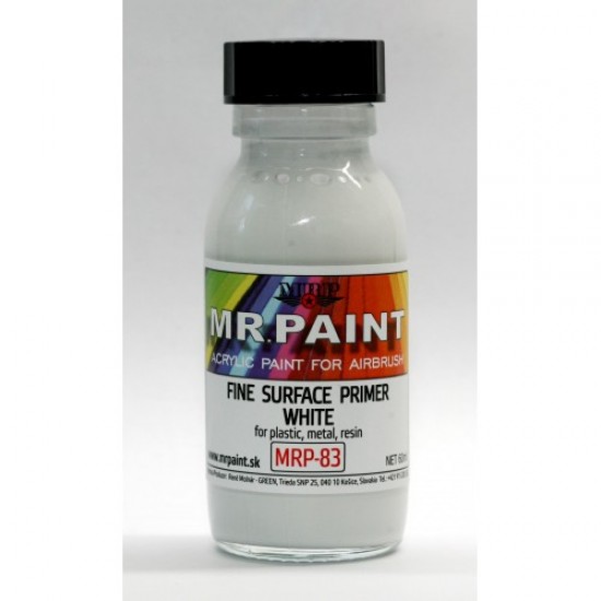 Acrylic Lacquer Paint - Fine Surface Primer - White 60ml Acrylic Lacquer Paint - Fine Surface Primer - White 60ml