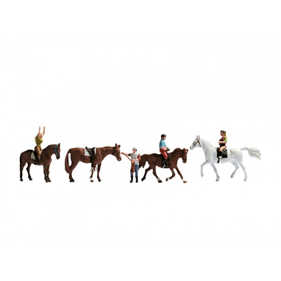 HO Scale Riders (4 figures) & Horses (4pcs) HO Scale Riders (4 figures) & Horses (4pcs)