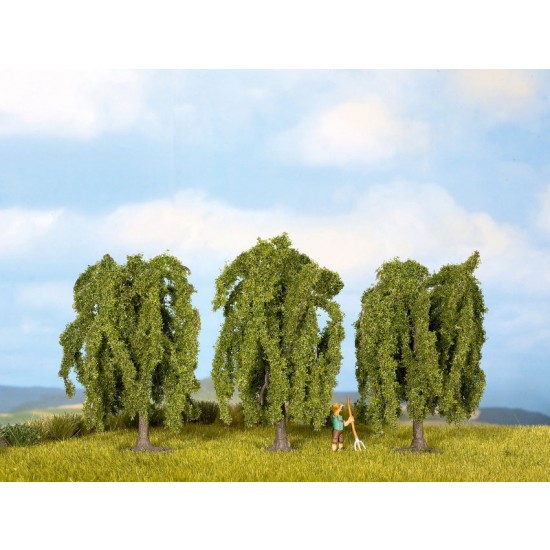 HO,TT Scale Weeping Willows (3pcs, 80mm high)
